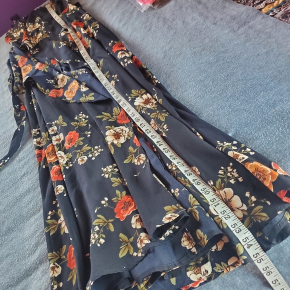 L'Atiste by Amy Floral Sleeveless Maxi Dress Wrap Front Tie Size Small - Picture 16 of 16